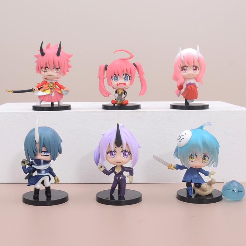 6Pcs Anime Tensei Shitara Slime Datta Ken Rimuru Tempest Tensei Otherworlder Benimaru Shuna Shion Set Model Toy Gift Collection