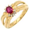 Ruby Diamond Design ringRing Ring 18K Yellow Gold/Ruby #11.5(JP Size) Array