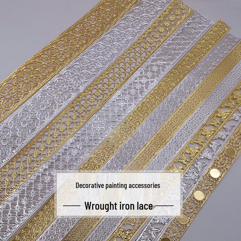Decorative Wrought Iron Lace Strips In Gold & Silver for Photo Frames