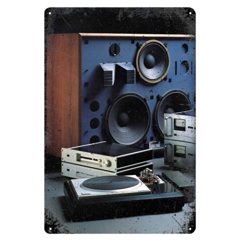 1h Винтажный Стерео Аудиофильский HiFi Динамики Металлический Плакат 20x30см Жестяная Вывеска 20x30cm（7.8x11.8inch）