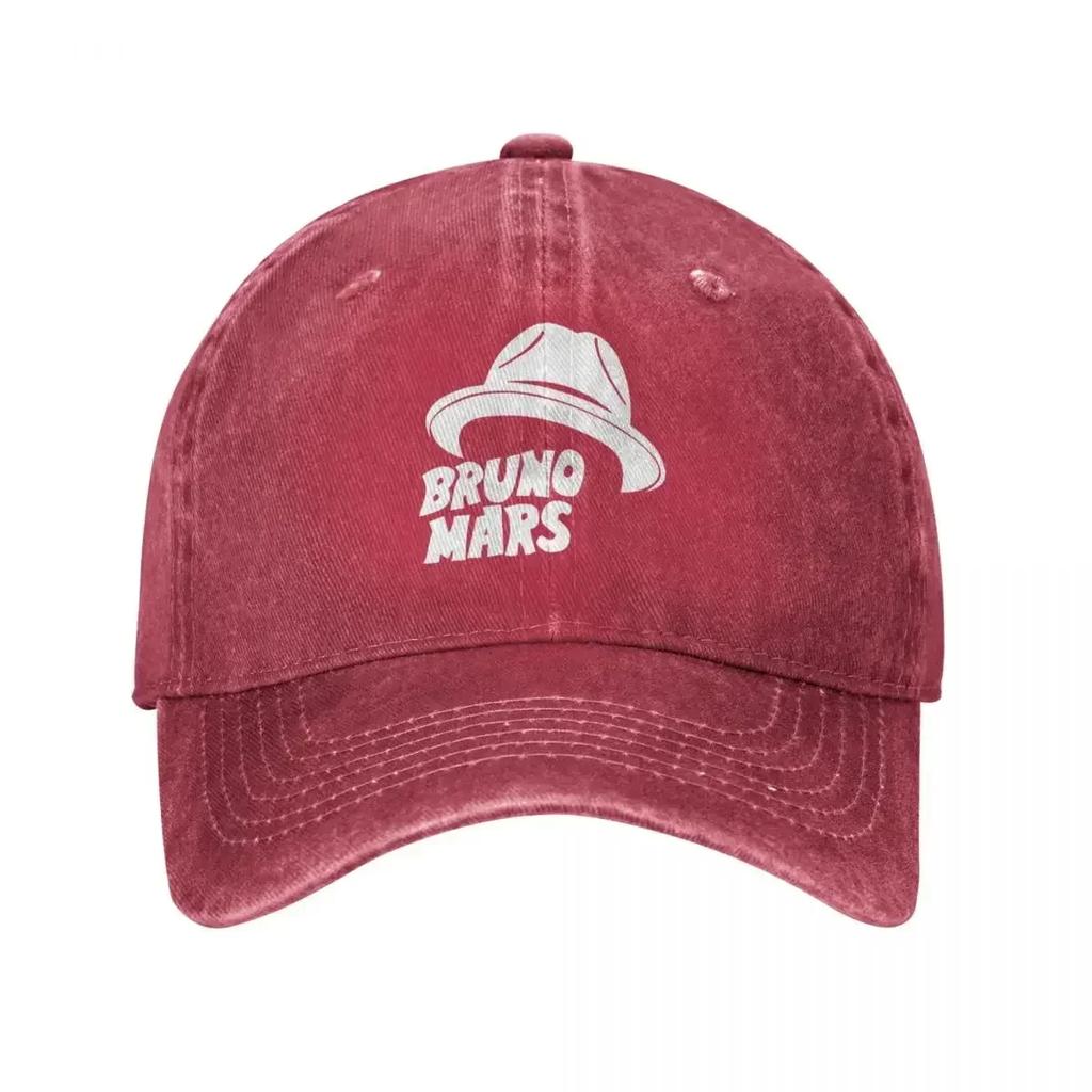 Bruno Mars Pop Musician Singer Baseball Caps Retro Distressed Denim White Hat Word Snapback Hat Unisex WoUnisex Outdoor Running Caps