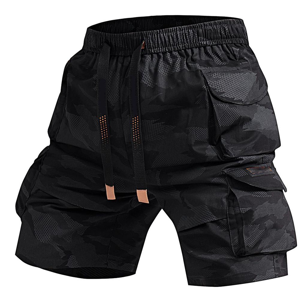 Herren Casual Cargoshorts Mehrere Taschen Sommer Sportlich Elastischer Bund Fünf Taschen Arbeitsshorts für Outdoor-Aktivitäten