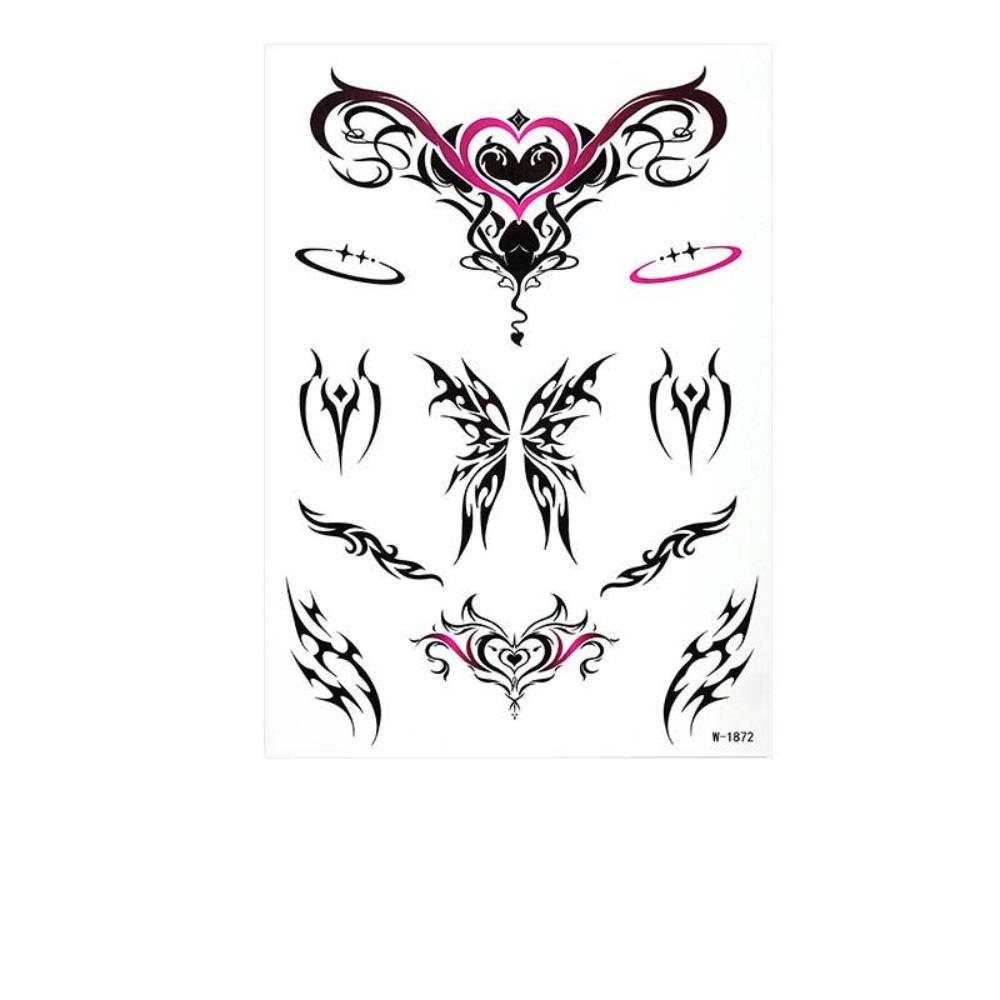 Demon Love Heart Body Art Sticker Totem Butterfly Temporary Tattoo  Music Festival W 1872
