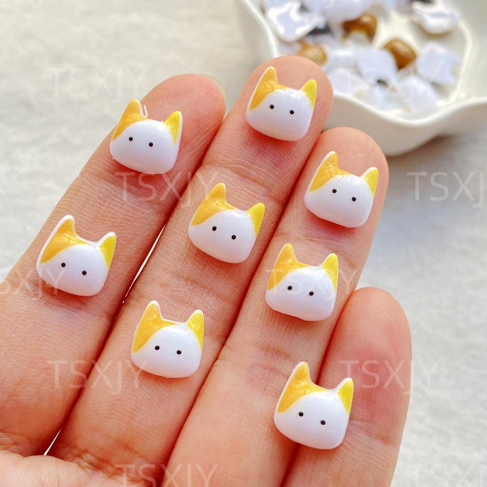 

50pcs Cute Mini Cartoon Animal Kitten Nail Art Flatback Stone Figurines Scrapbook Charm DIY Jewelry Decor Crafts