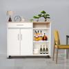 Wooden Kitchen Cart with Wheels, Mobile Kitchen Island with Drawer & Storage, Rolling Serving Trolley  Organizer for Dining Room