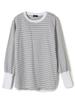 SHIPS for Long Ribbed Sleeve Top in Size One Size Women's Striped/Solid Colors, 312050299, White,