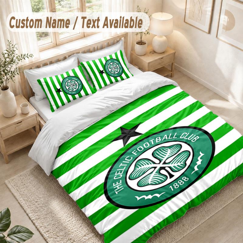 Celtic FC Bedding Set, 1 Duvet Cover & 2 Pillowcases Soft Comfortable Bedroom Home Textile Decor