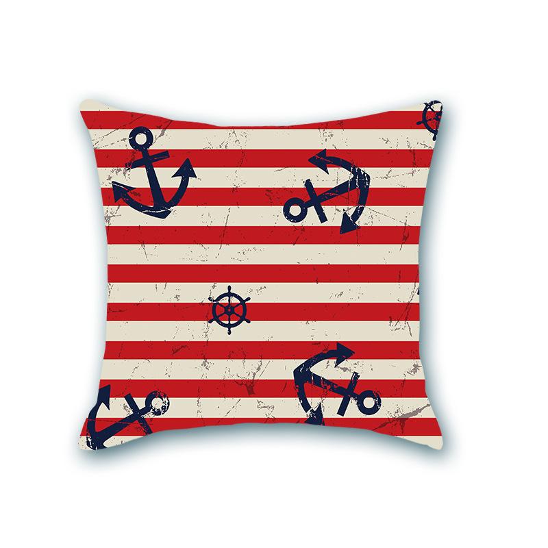 Blauer Anker Nautischer Sofakissenbezug Nordisch Retro Zuhause Stoff Seestern Kissenbezug