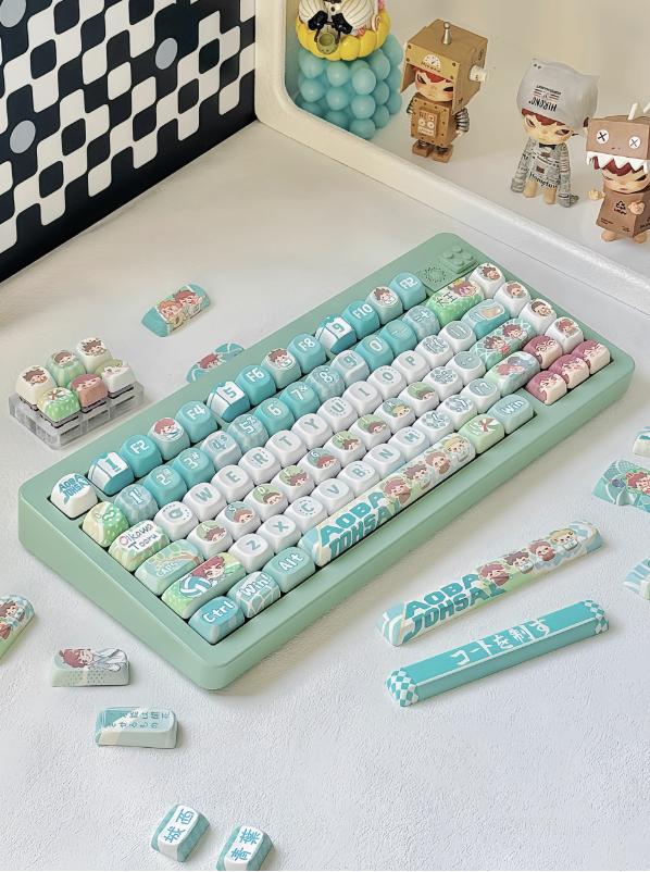 Haikyuu Keycaps Custom MOA SOA OEM Profile Point Keycap Cute Anime Graffiti Fly High Key Cap Artisan Gaming Mechanical Keyboard