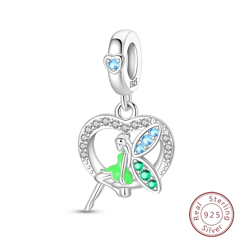 Original Luminous Charms Copper Fixed Clamp Beads Flower Fairy New Year'S Pendant Fit Bracelet Women Jewelry Gifts