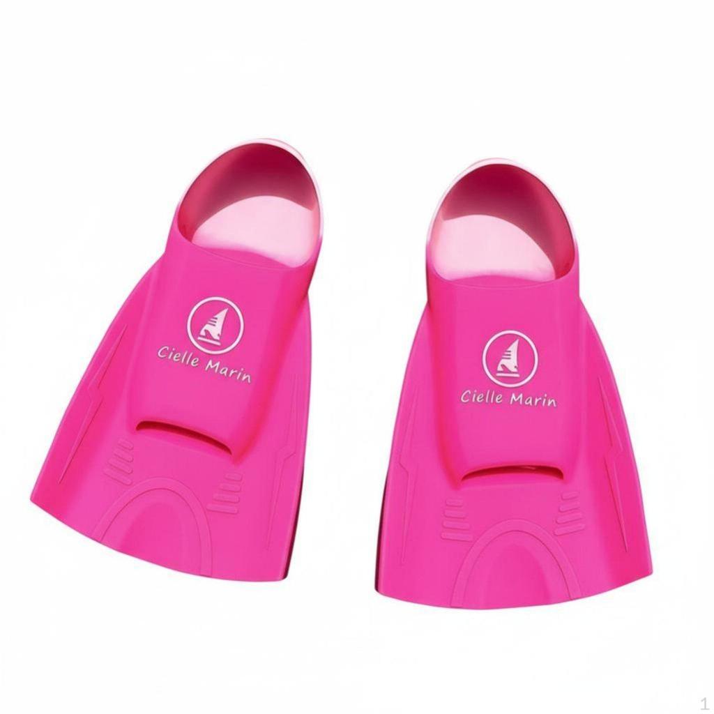 Silicone Swim Fins, Transparent Shine Design, Kids & Adults, Comfortable, Training Aid 2831 Pink