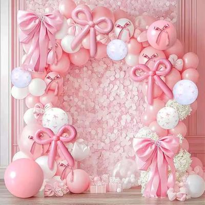 Pink Balloon Chain Set Pink Sequin Balloon Birthday Party Decoration Wedding
