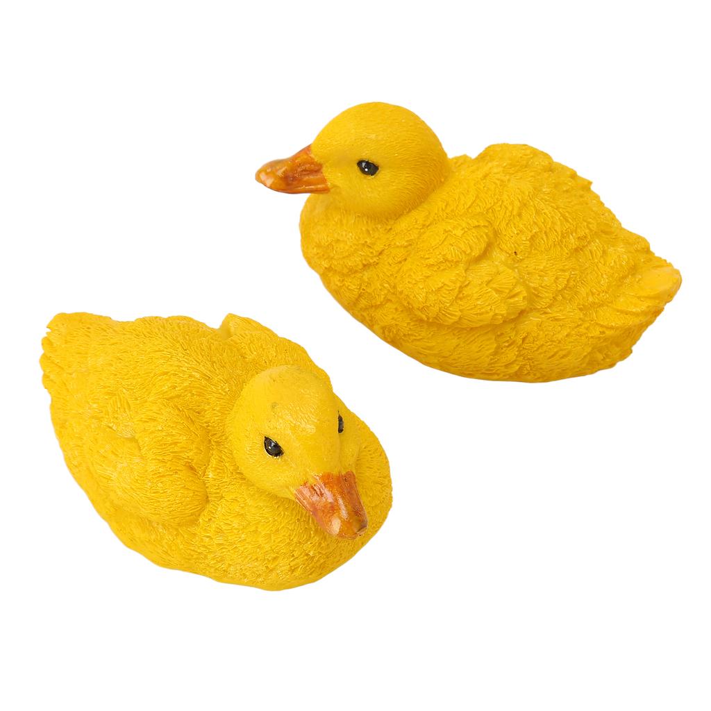 2 ks Kachní soška Simulace Inovativní Roztomilá Ručně malovaná Mini pryskyřičná figurka kachny pro zahradu terasu