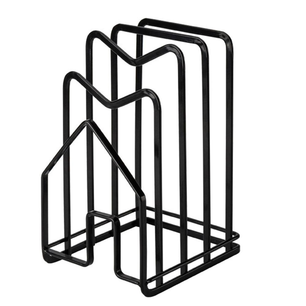 4-Layer Design Pot Pan Lid Stand Thin Profile Kitchen Organizer Rack Kitchen Countertop