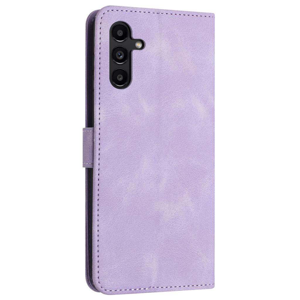 For Samsung Galaxy A34 5G Leather Case Solid Color Stand Wallet Cellphone Shell