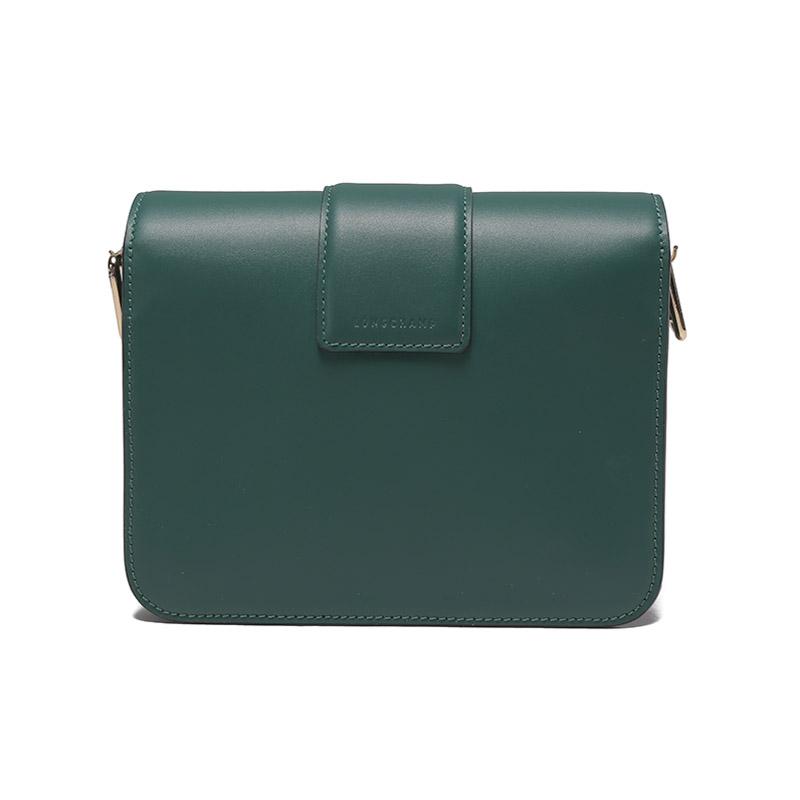 Longchamp Box Trot 18 Snap Flap Closure Adjustable Shoulder Strap Leather Small Square Shoulder Crossbody Bag Women Bags Pine-Green 10174HAU139