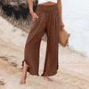 Womens Palazzo Pants Summer Casual Flowy Wide Leg Trousers Beach Travel Vacation Outfits
