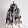 30*160cm Winter Imitation Cashmere Stripe Scarf Men's and Women's Warm Scarf Thickened Tassel Shawl Pashmina Bufandas