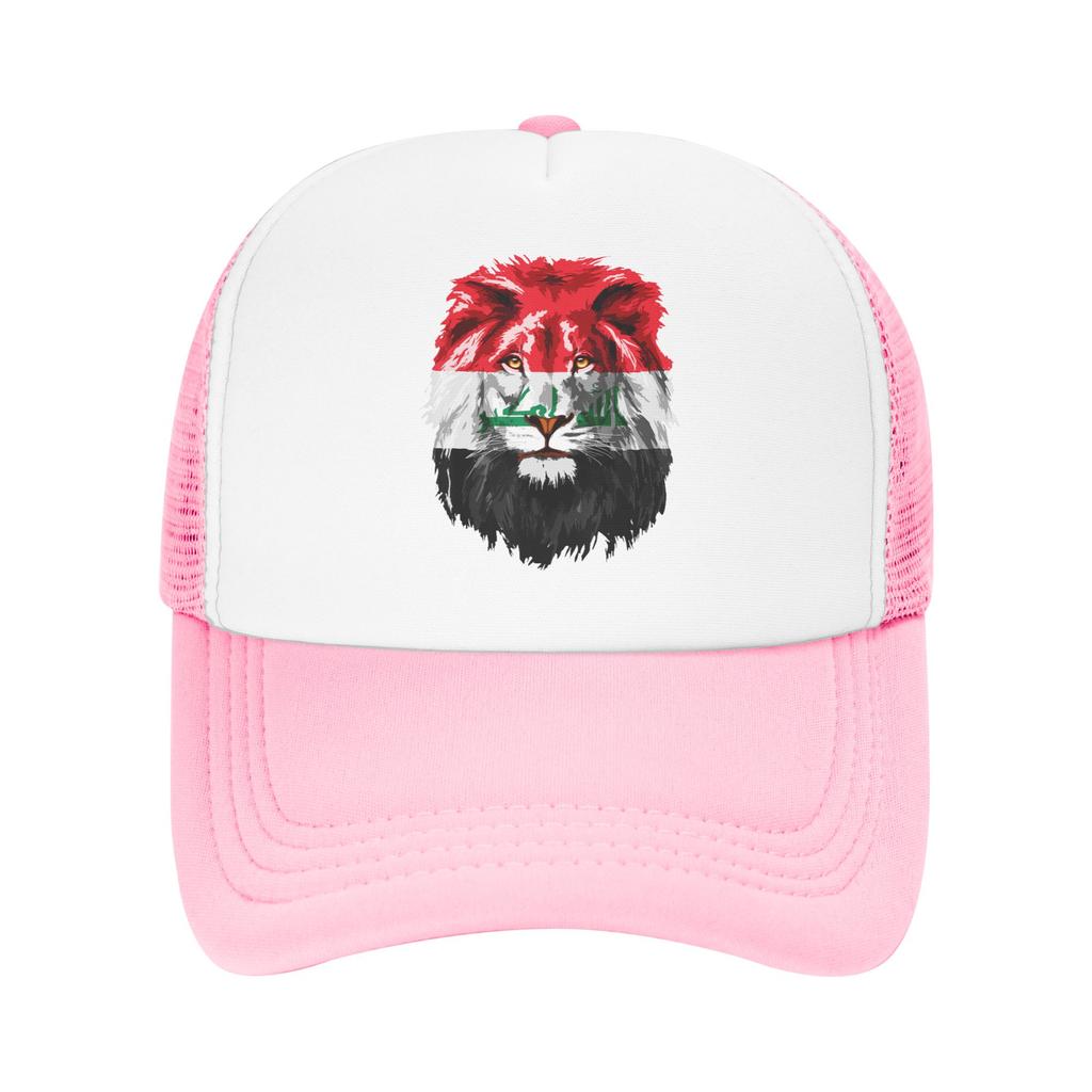Iraqi Flag Iraq Pride Lion Face Iraq Flag Mesh Baseball Caps Unisex Women Outdoor Sun Hat  Dad Hat Breathable Summer Trucker Hats