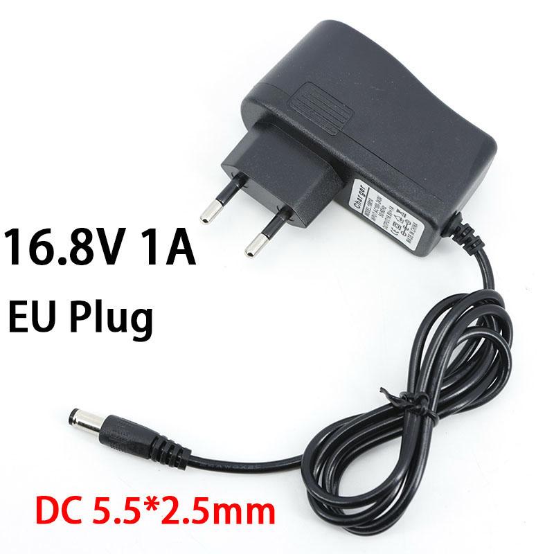 

Адаптер переменного тока в постоянный 4,2 В 0,5 А 2 А 8,4 В 12,6 В 16,8 В 1 А 2 А 2000 мА, зарядное устройство для дрели-шуруповерта 18650, литиевая батарея 16.8V 1A EU Plug
