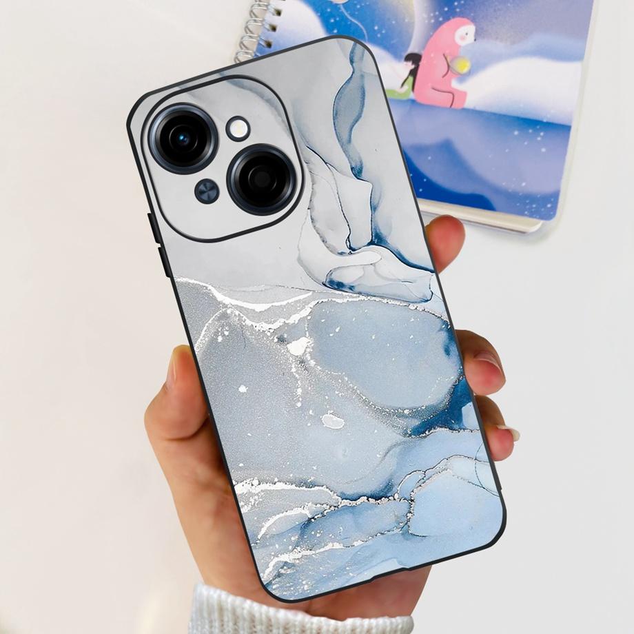 Soft Matte Silicone Bumper Cover For Tecno Spark GO 1 2025 Pop 9 Case TPU SparkGO1 GO2025 Pop9 Marble Love Heart Painting Coques