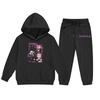Kinder Freizeitmode Kapuzenpullover, Bedruckter Lockerer Hoodie und Freizeithose Zweiteiliges Set