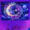 VIKAMA Bohemian Moonlight Magic Tapestry Face, Moon, and Star Theme Bedroom Room Decor Bohemian Style Living Room