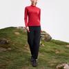 Fila Fitted Mock Neck Half-Zip Knit Long Sleeve T-Shirt Women Tops Dark-Rose A11W517213FWI