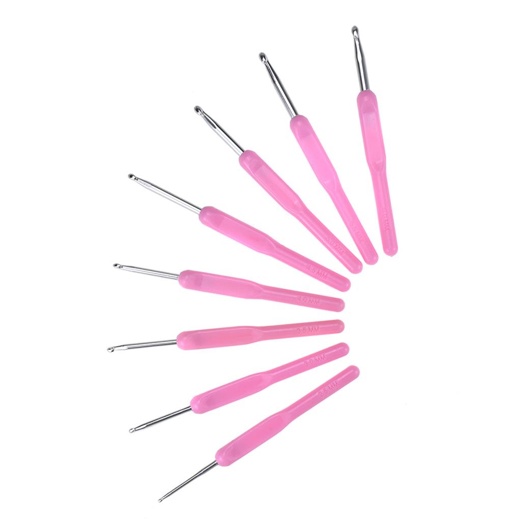 8 Pieces PE Knitting Hook Replacement Professional Scaled DIY Household Crochet Sewing Needle Tool Accessories