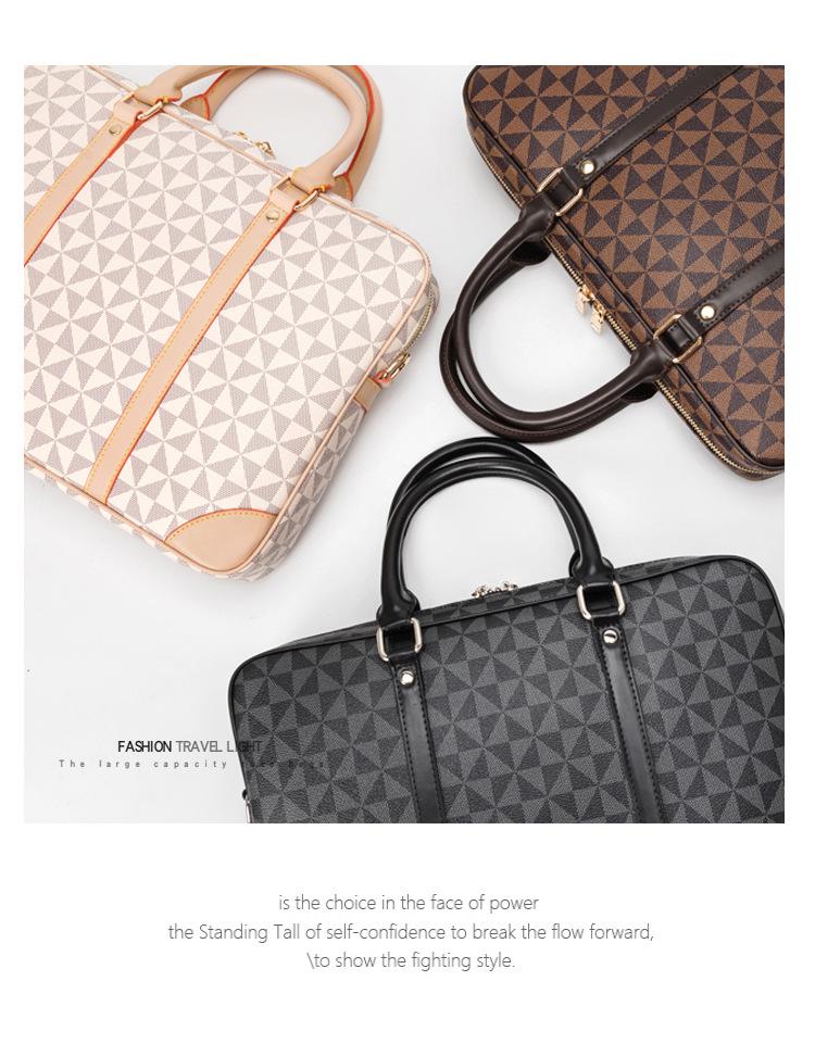 Men's Trendy European & American Large Capacity Business Briefcase: Printed Crossbody & Shoulder Handbag for Laptop.