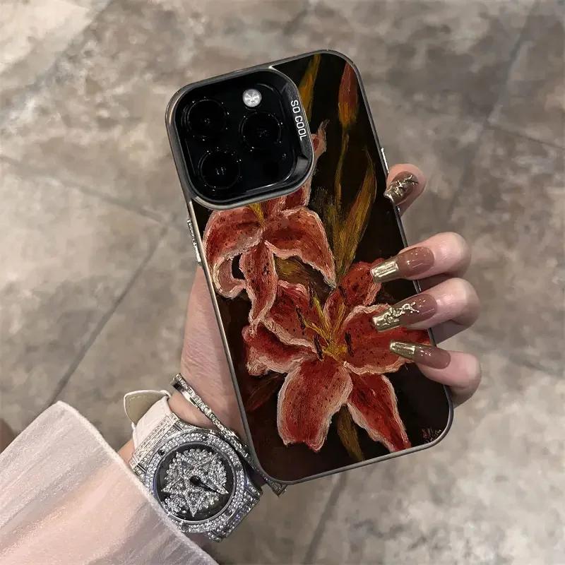 Oil Painting Lily Flower Pattern Phone Case For Xiaomi Redmi Note 14 13 12 11 Pro Plus 5G 12S 11S Redmi 13C 14C 13 12 4G Cover