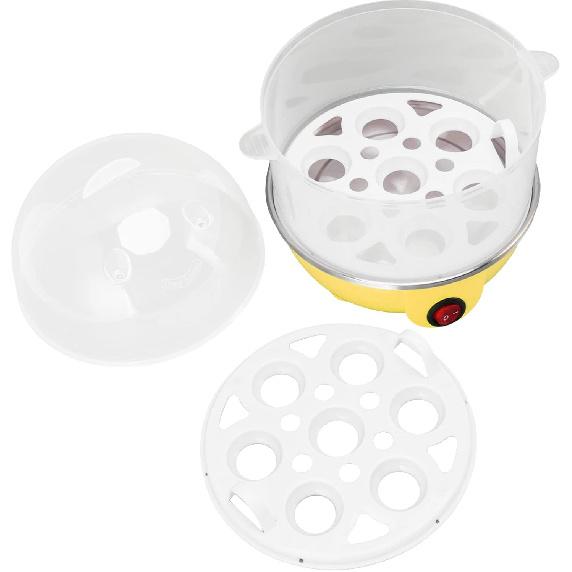 Rapid Electric Egg Cooker - Steamer for Hard Boiled, Poached, Scrambled Eggs & Omelets (2 Layers Yellow)