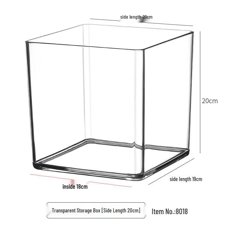 Desktop Transparent Storage Box for Sundries, Cosmetics, Stationery, Tableware with Mirror Cabinet
