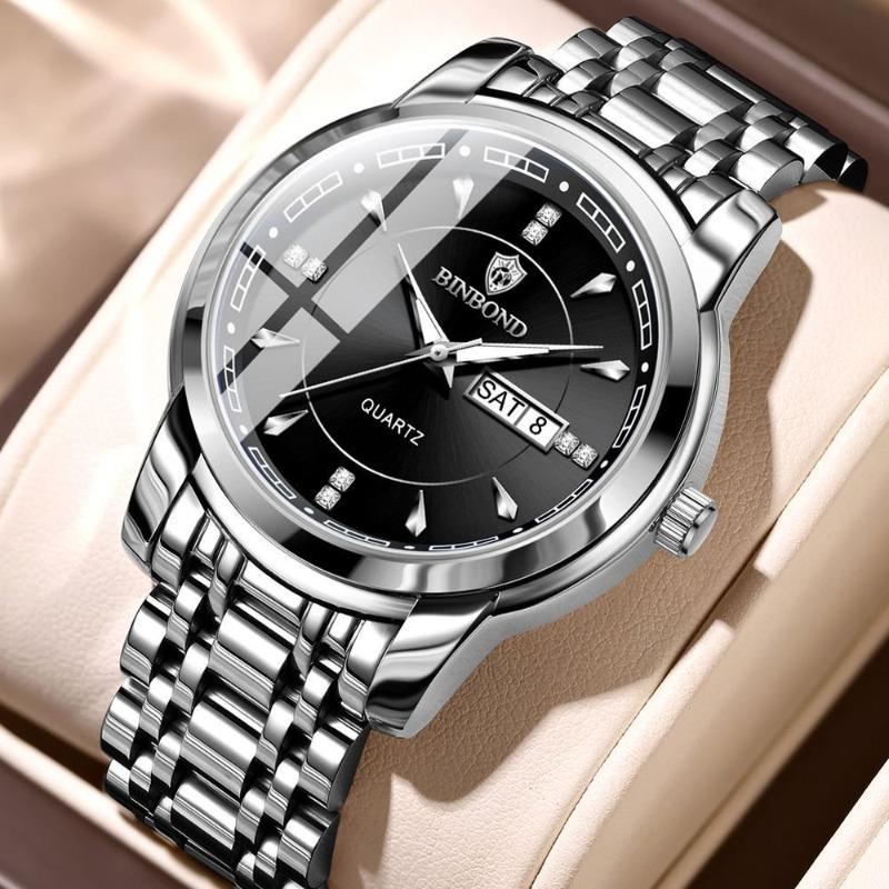 New waterproof business style men's watch luminous calendar men's sports high-end domineering stainless steel watch
