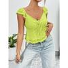 2025 Summer Fashion Casual Blouse Lace Lace Strap V-neck Top
