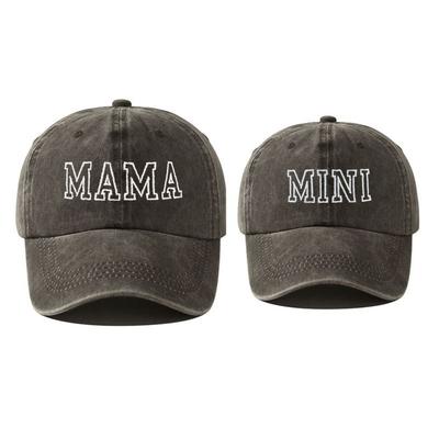 Fashion Washed Cotton MAMA MINI Embroidery Caps Vintage Breathable Baseball Cap Adjustable Outdoor Sunscreen Hats