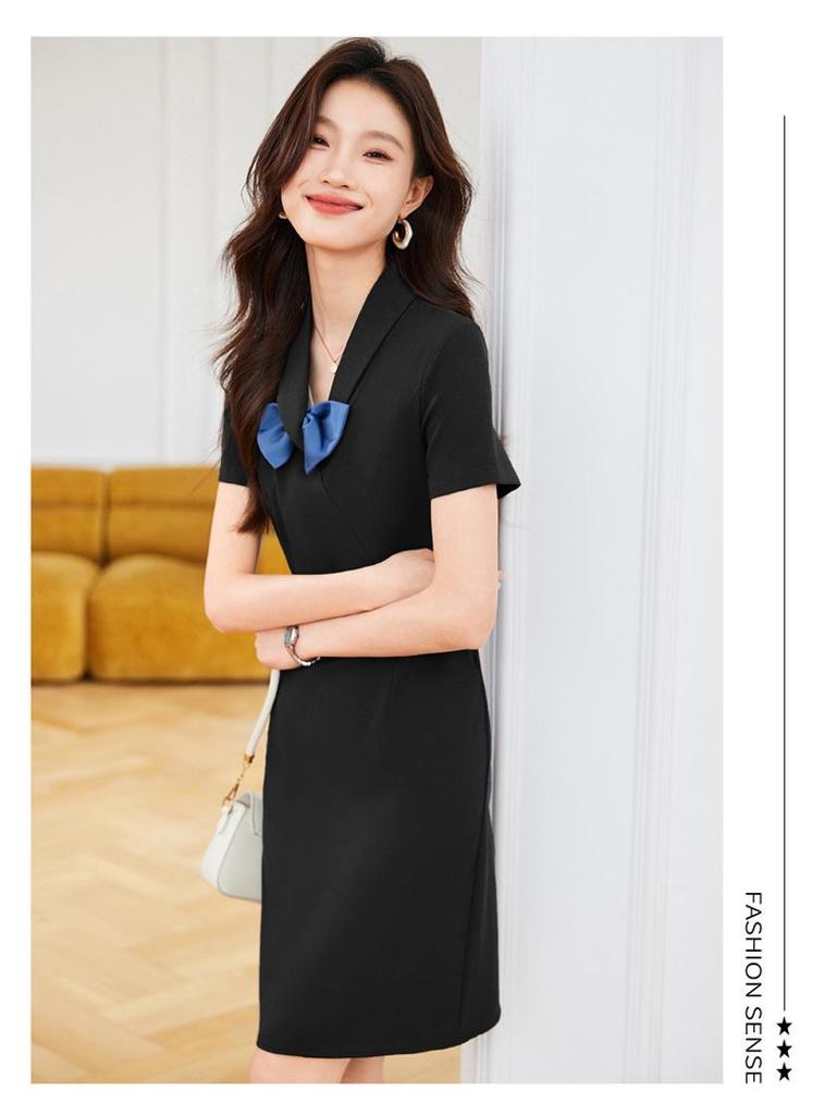 High-End Women's Summer Workwear Dress 2024 with Pockets - Perfect for Beauty Salons & Jewelry Stores