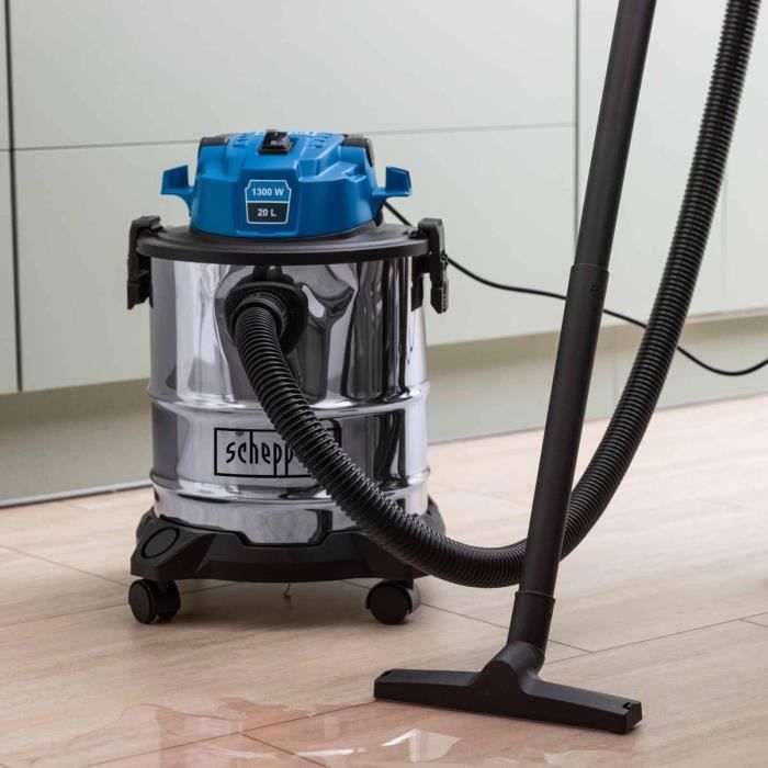 Aspirateur eau et poussiere VC20 - 1300 W - Cuve acier inoxydable 20L - SCHEPPACH