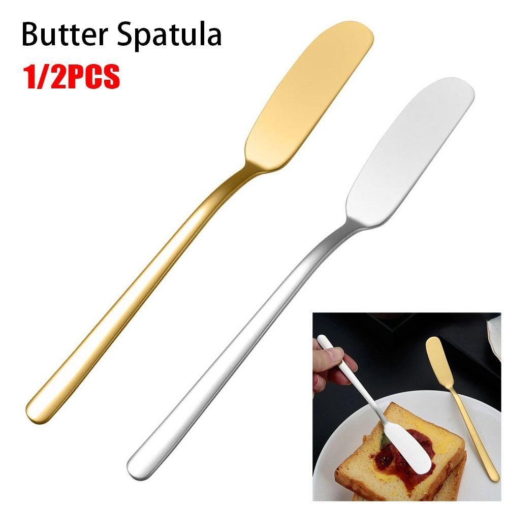 

1/2 шт. кухонный гаджет лопатка для крема хлеб джем инструменты скребок для тостов новые ложки для масла 2Pcs Silver