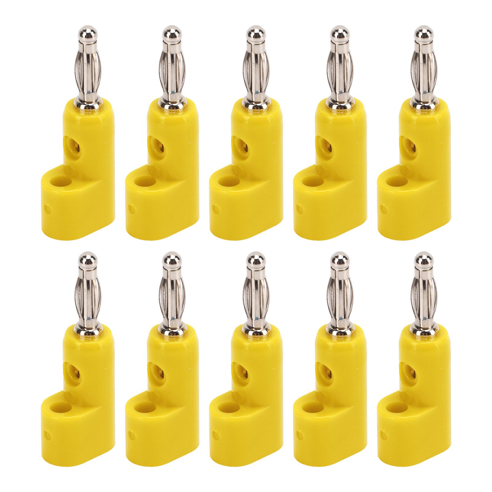 

10pcs 4mm Stackable Banana Plug Connectors Solderless Banana Plugs for Security AccessoriesYellow червоний
