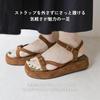 buckle sandals for size [Sest] Thick-soled women, L, brown, dns7905-BRS-L