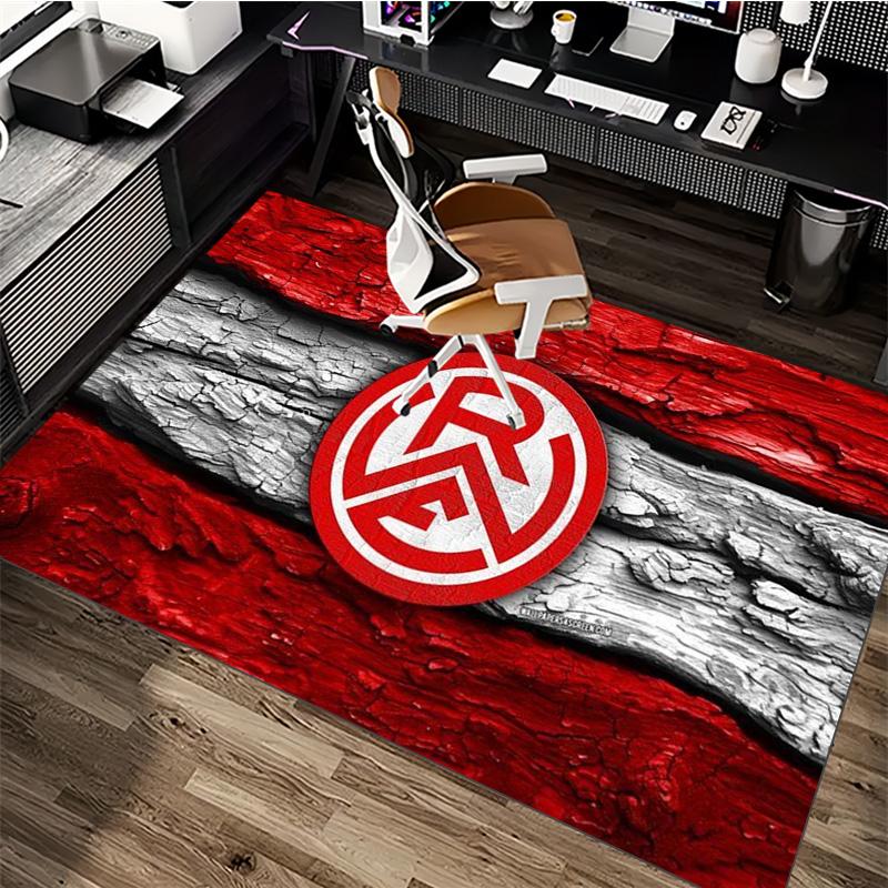 Remo FC Red Black Crack Wood Shield Logo Print Area Rug Brazilian Soccer Floor Carpet Football Fan Living Room Bedroom Home Decor Mat
