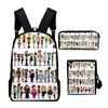 Klassische Neuheit Total Drama 3D-Druck 3 Stück/Set Schüler Rucksäcke Laptop Tagesrucksack Rucksack Schräg getragene Tasche Federmäppchen