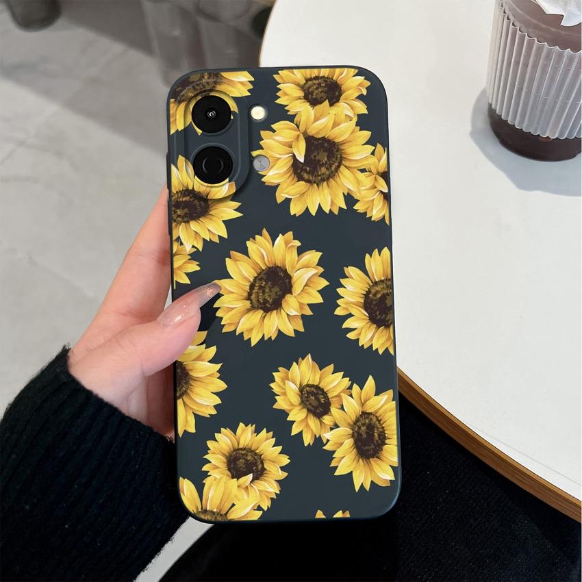 For Tecno Spark Go 3 2 1S 30 40 40C Pova 7 Ultra Pro Neo Case Beautiful Butterfly Sunflower Fashion Housing Soft Liquid Silicone Anti Slip Back Covers