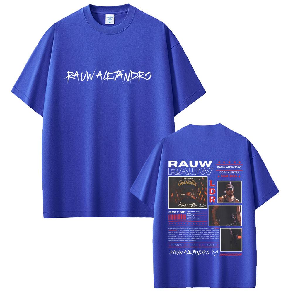 Rapper Rauw Alejandro Cosa Nuestra World Tour 2025 T Shirt Unisex Hip Hop Fashion Street Crewneck T-shirts High Quality Cotton Tees