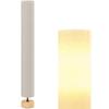 Wohnzimmer Stehleuchte mit Leinen-Schirm, Fußschalter, 2 x E27 Fassung, 120 cm, Beige