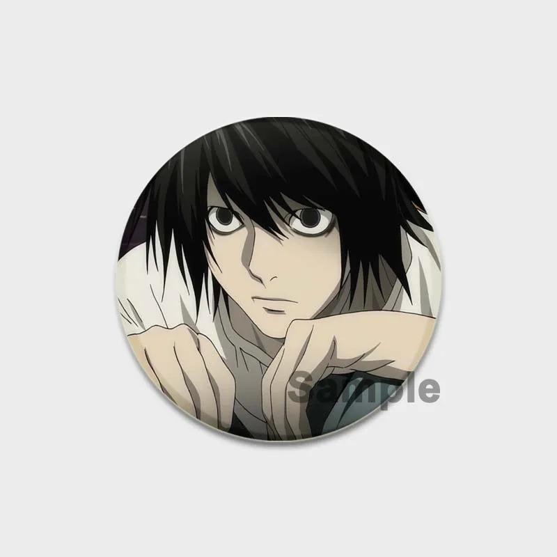 32/44/58MM Japanese Anime Death Note Enamel Pins, Round Brooch, L Killer, Yagami Light, Cosplay Badge, Backpacks Jewelry, Xmas Gifts