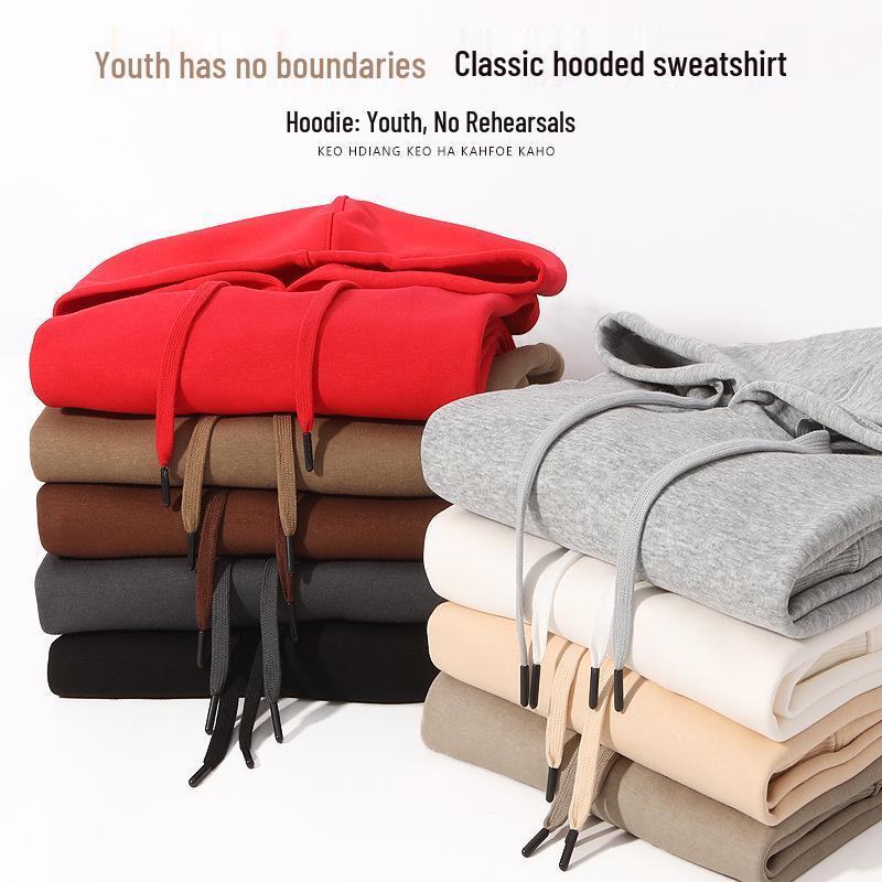 Hua Cotton Men's Versatile Loose Hoodie - Long Sleeve Top for Autumn/Winter