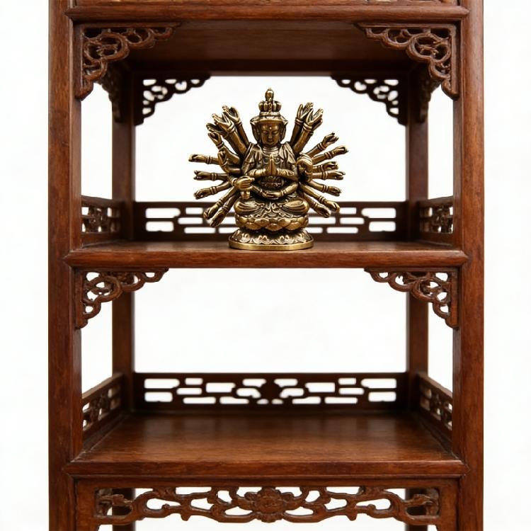 Brasses Buddhist Sculpture Detailed Thousand Hand Guanyin Statue For Serenes Space Fengshui Meditations Spiritual Decors