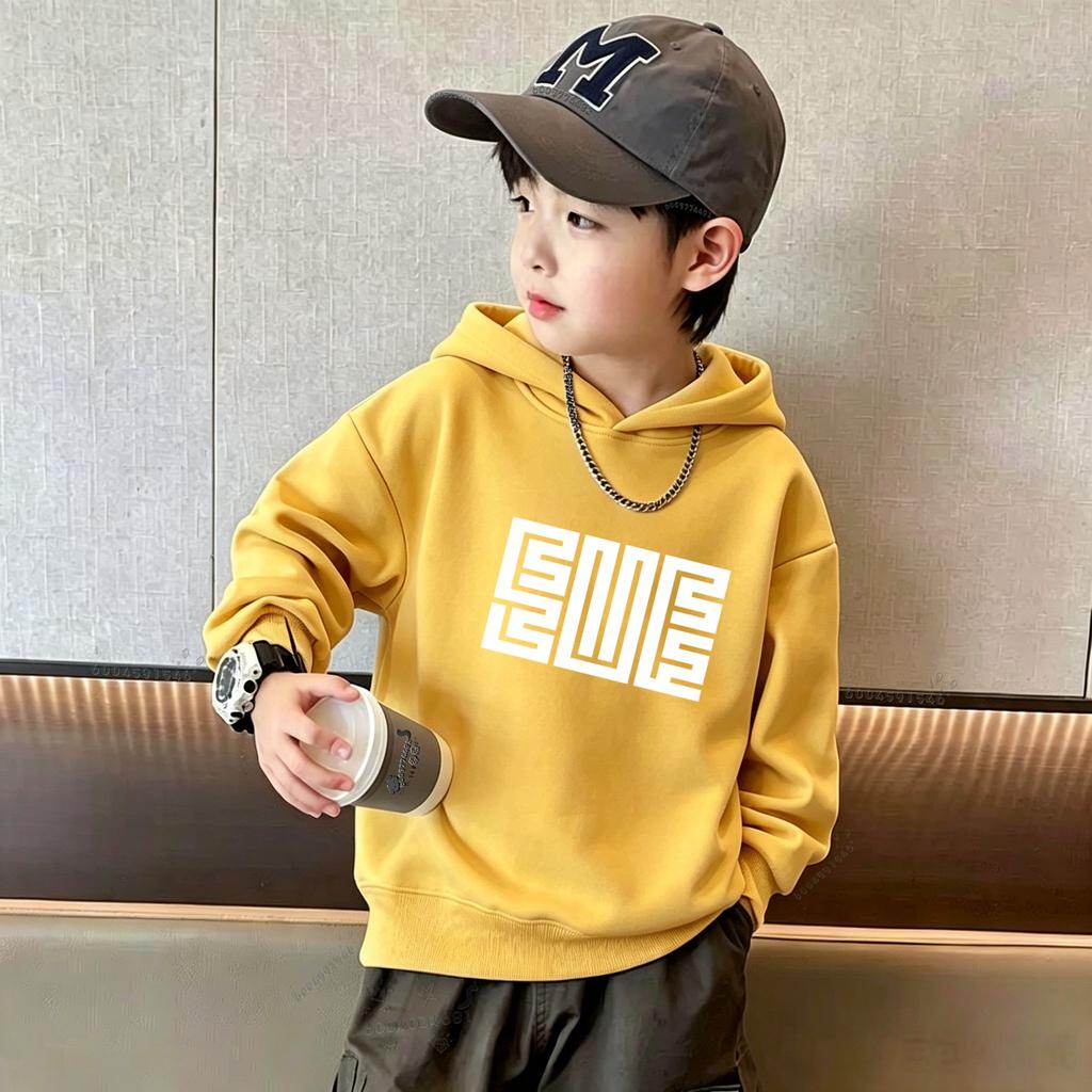 Sweat à capuche tendance Y2K dernière mode avec imprimé lettres pour enfants, pour le port quotidien en automne et en hiver et la rétention de chaleur